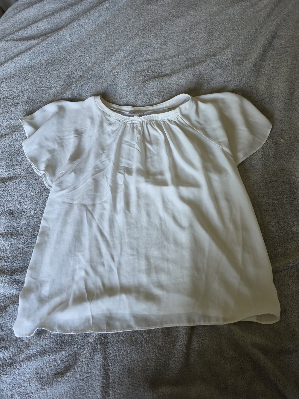 LOFT Girls White Flutter Sleeve Blouse